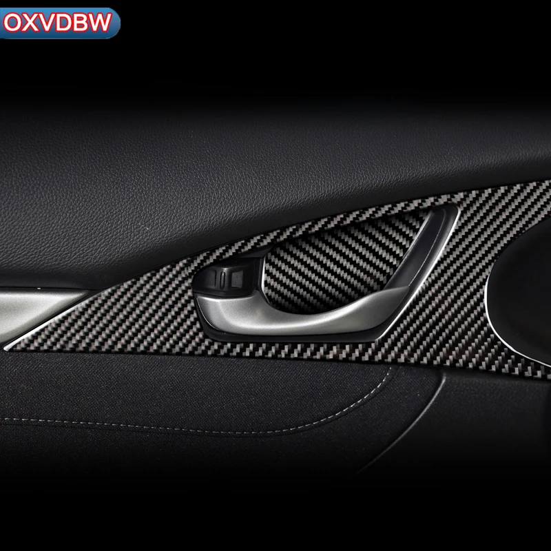 

Для Honda civic, карбоновые внутренние дверные ручки, дверная чаша, декоративная панель, стикер для стайлинга автомобиля, автомобильные аксессуары 2016-2019
