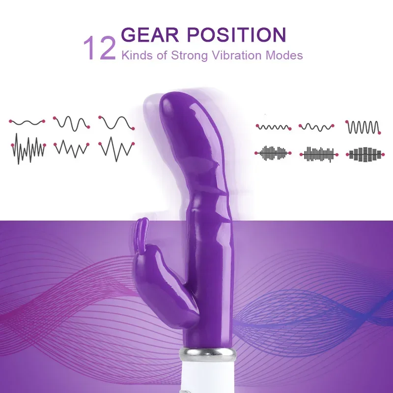 Rabbit Vibrator für Frauen, leistungsstarker G-Punkt-Klitoris-Stimulator, vibrierendes, geräuschloses Sexspielzeug für Erwachsene für weibliche Masturbatoren Shop_voghion.com