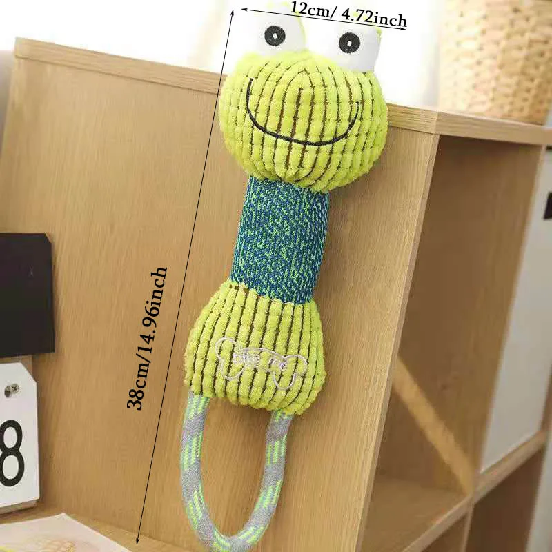 Corduroy Animal Squeaky Dog Toy 6