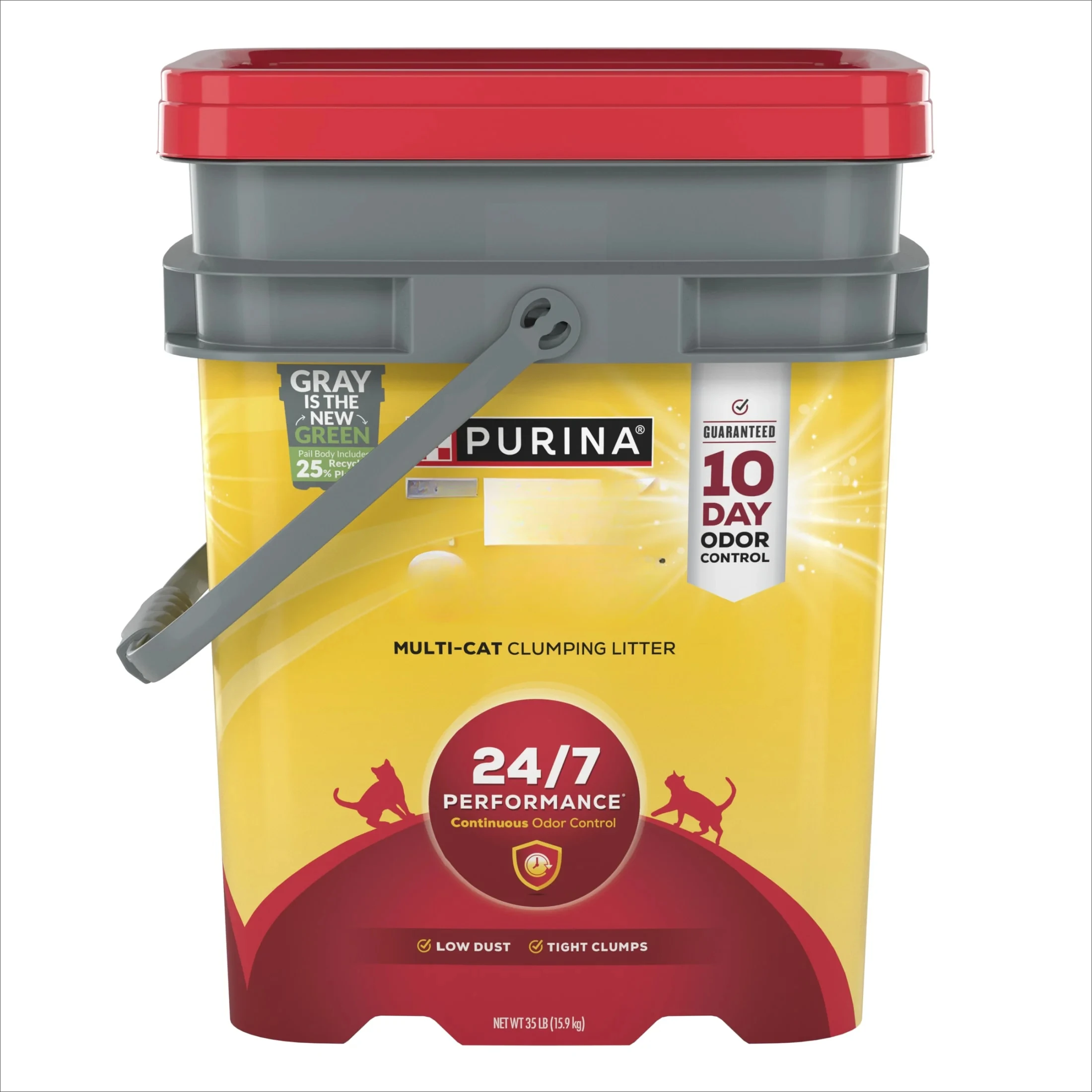 Purina 24/7 Clumping Cat Litter, Low Dust, Deodorizing, 35 lb. Pail