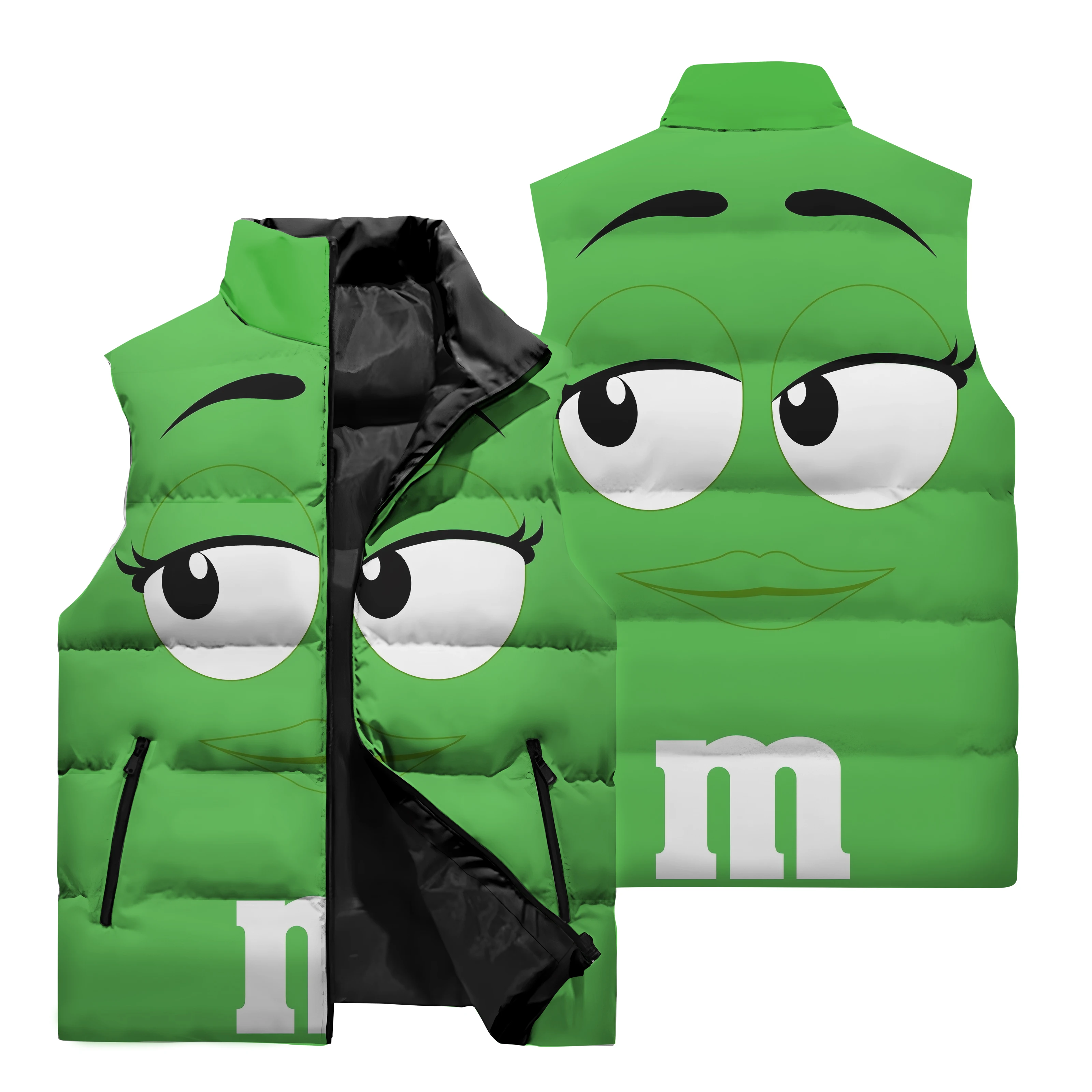thumbnail image 1 of Chaqueta para hombre con estampado 3D de M&M con forma de frijoles de chocolate, para deportes al aire libre, acampada, cortavientos, informal, a la moda, 1 of 4