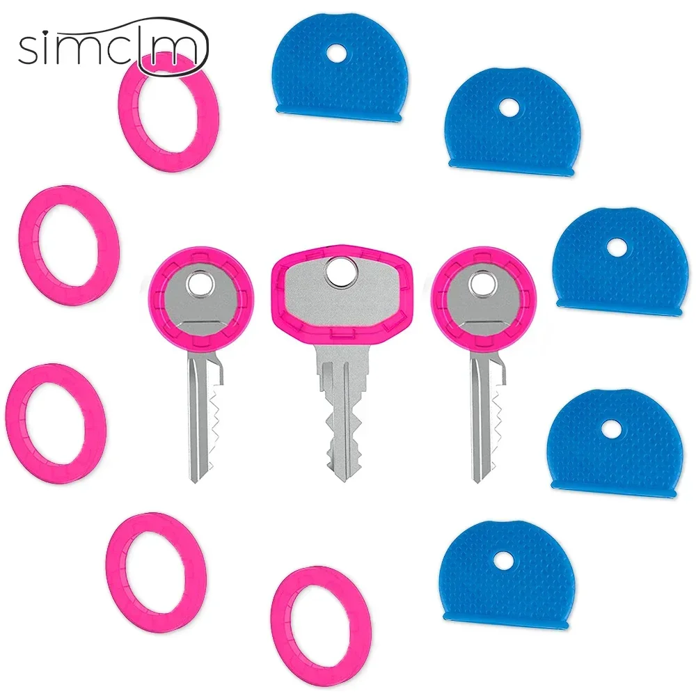 Vibrant Pink Rubber Key Covers - Soft Key Cap Toppers & Colorful Keyring Accessories