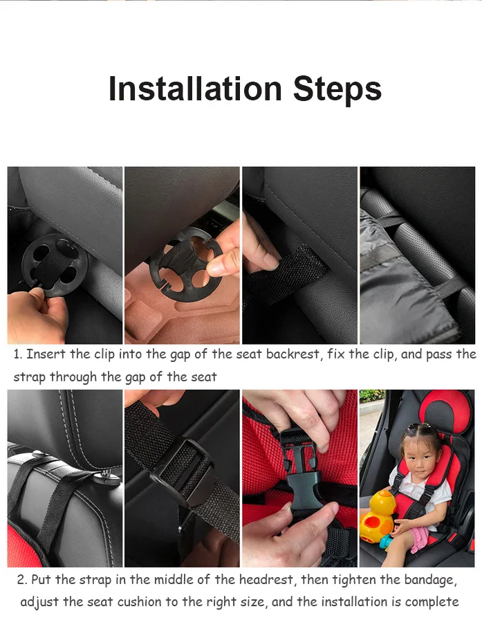 Child Safety Seat Mat for 6 Months To 12 Years Old Breathable Chairs Mats Baby Car Seat Cushion Adjustable Stroller Pad stroller seat cushion stroller accessories