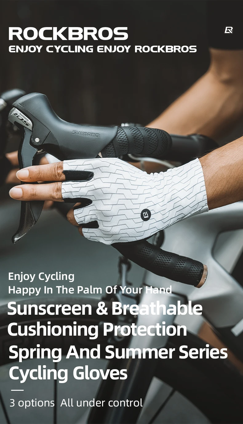 ROCKBROS Atmungsaktive Fahrradhandschuhe Vollfinger MTB Straßensport Fahrrad Lange Handschuhe Stoßdämpfung SBR Touchscreen Fahrradhandschuhe – Detail 1
