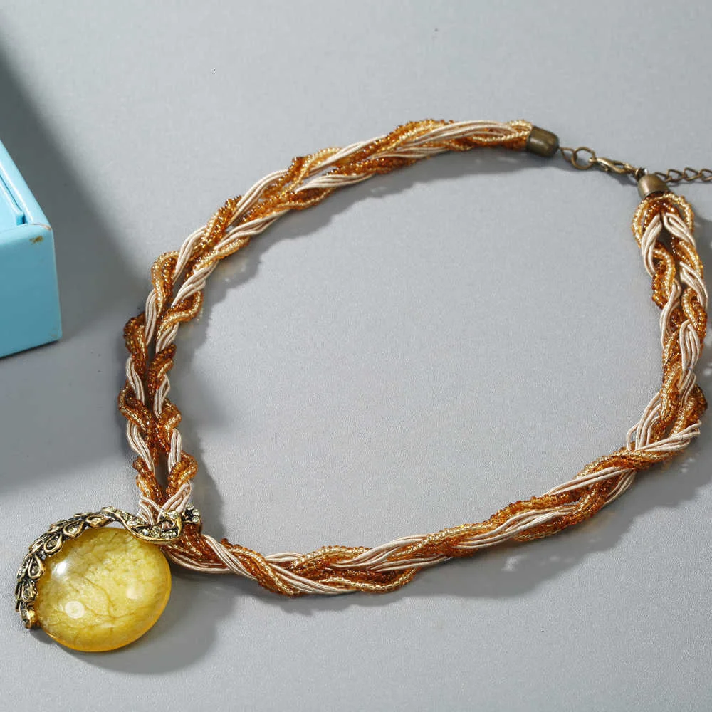 Böhmischen Perlen Anhänger Halskette für Frauen Mode Vintage Pfau Stein Halsketten Erklärung Maxi Collares Collier Femme – Detail 30