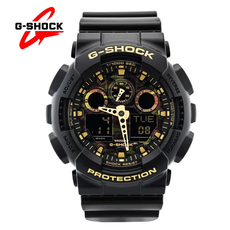 G-SHOCK GA-100 Watches for Men New Quartz Clock Casual Fashion Multifunctional Outdoor Sports Shockproof LED Dual Display Watch
