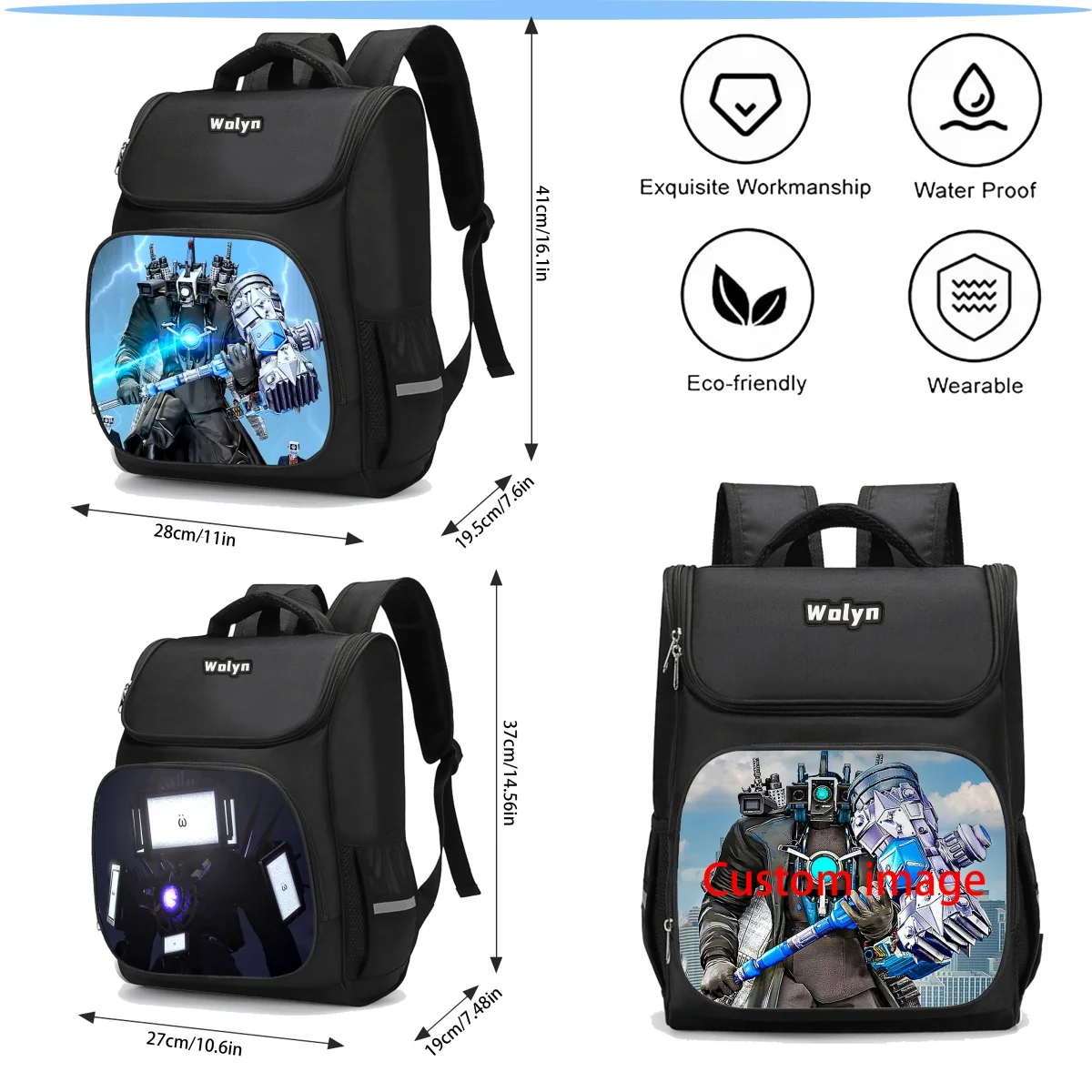 Mochila Newly Skibidi Tolilet High Quality Children Backpack,Skibidi Camera Man School Bags for Boys Durable Titan TV Man Bags