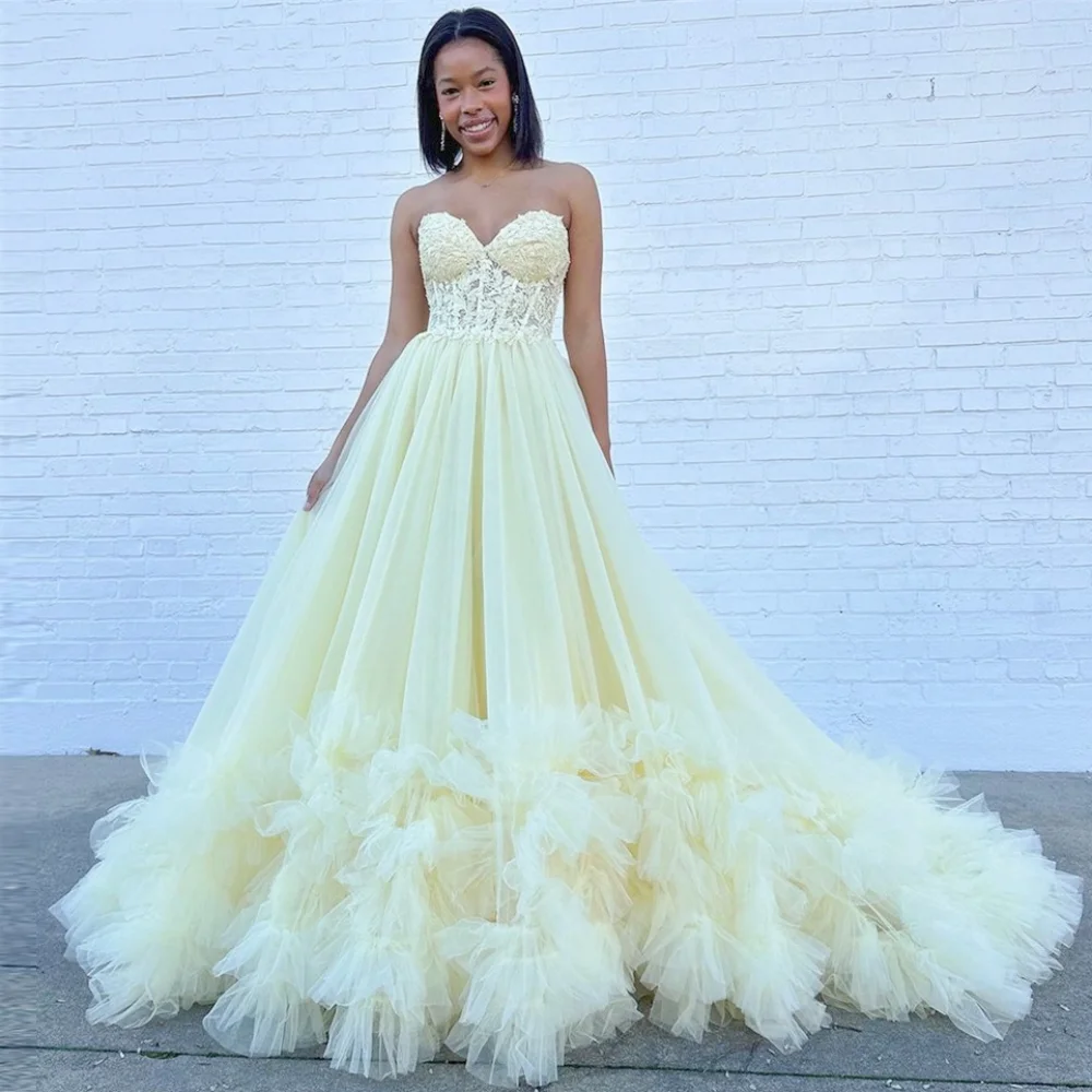 Evening    Net Applique Party A-line Sweetheart Bespoke Occasion Gown Long es Saudi Arabia