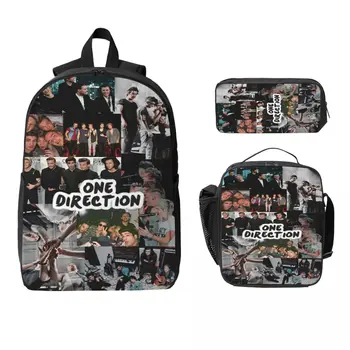 1D Boys Group One Directions Kids Backpack Lunch Box Pencil Boxes for Boys Girls Backpacks School bag Bookbag Set 1