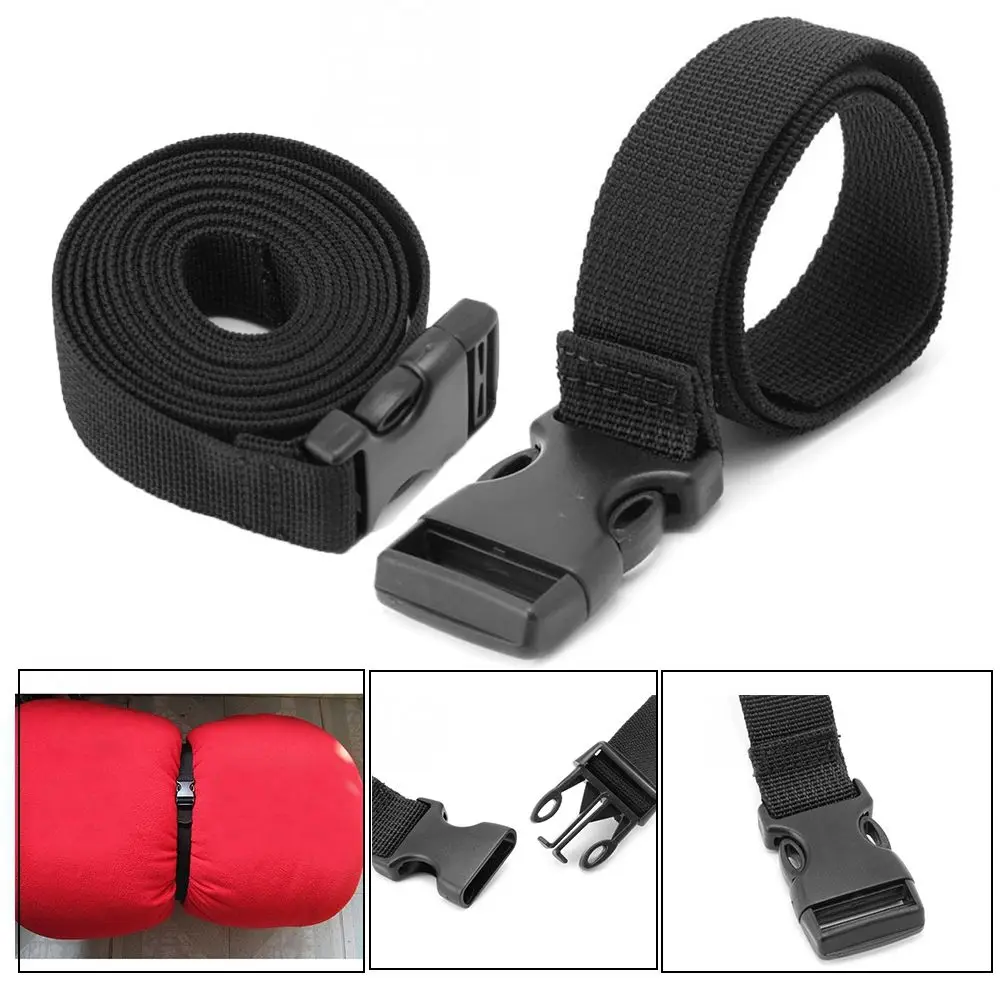 

Black Outdoor Camping Tool Release Buckle Belt Strap Travel Tied Kits Down Luggage Holder Nylon Cargo Tie