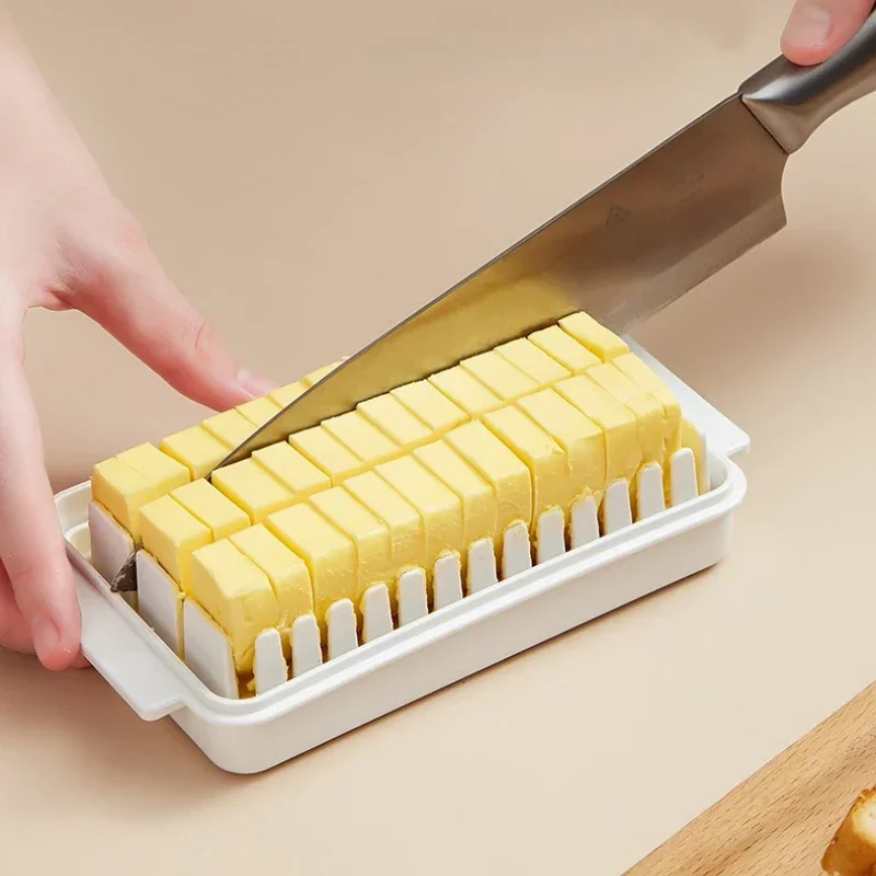 Butter Cutting Box Slicing Storage Baked Cheese Lid Auxiliary Knife Cutter Convenient Household Products Simple Organizer