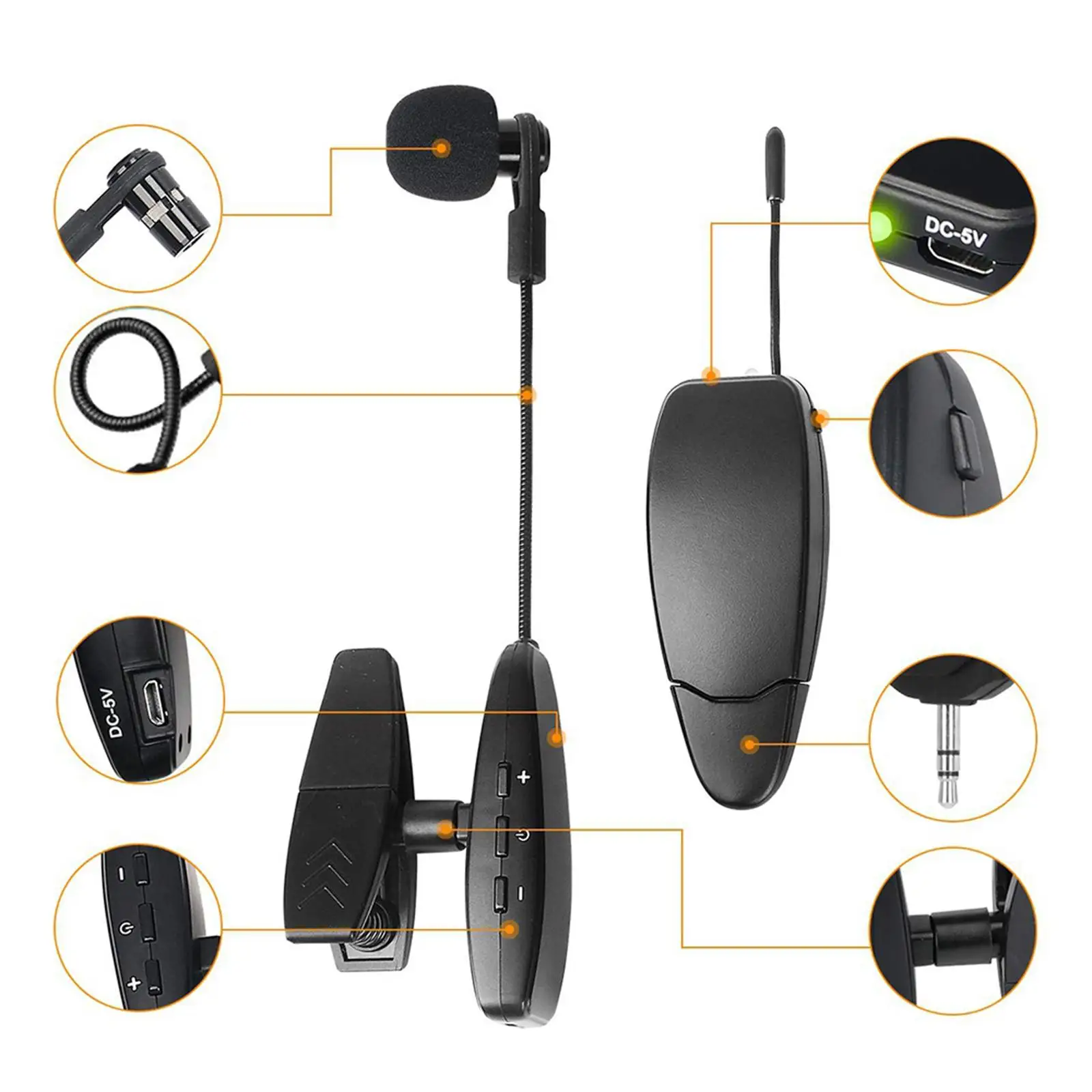 

Wind Music Wireless Microphone Stable for Trumpet Clarinet Band Performances
