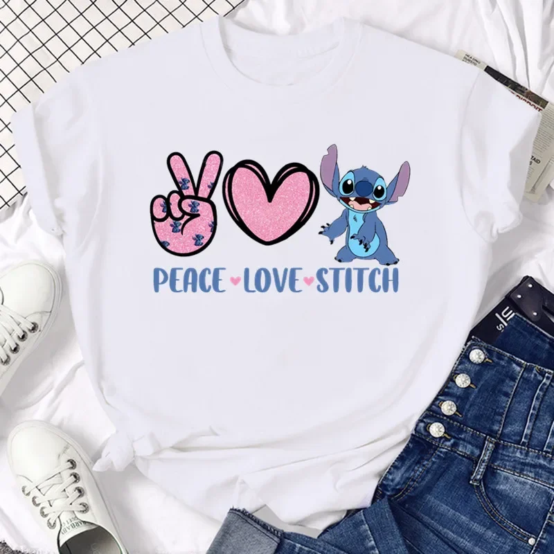 thumbnail image 1 of Ropa para niños kawaii Ohana Stitch Disney Lilo Stitch dibujos animados niños camisetas de algodón camisetas de verano camisetas blancas y negras, 1 of 5