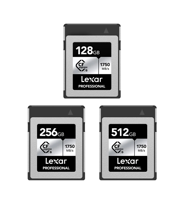 렉사 CFexpress 타입 B 메모리 카드 128GB 256GB 512GB 8K 카메라용 읽기 속도 1750MB/s CF Express 타입 B 카드 저장장치