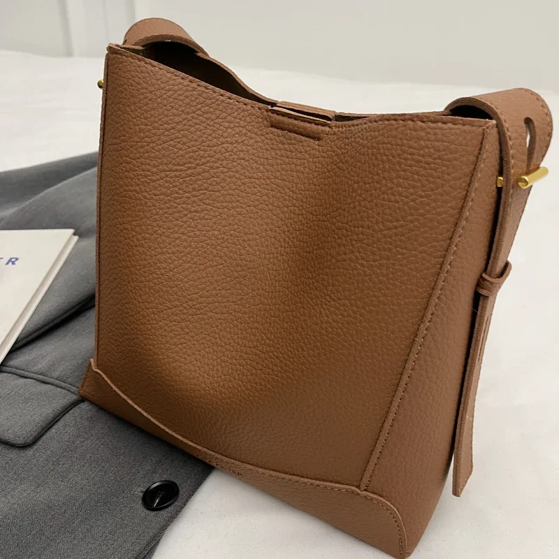 

Сумка на плечо с внутренним отделением на молнии, мягкие брендовые сумки 2024 для женщин, модные женские сумки-ведра, сумки для женщин