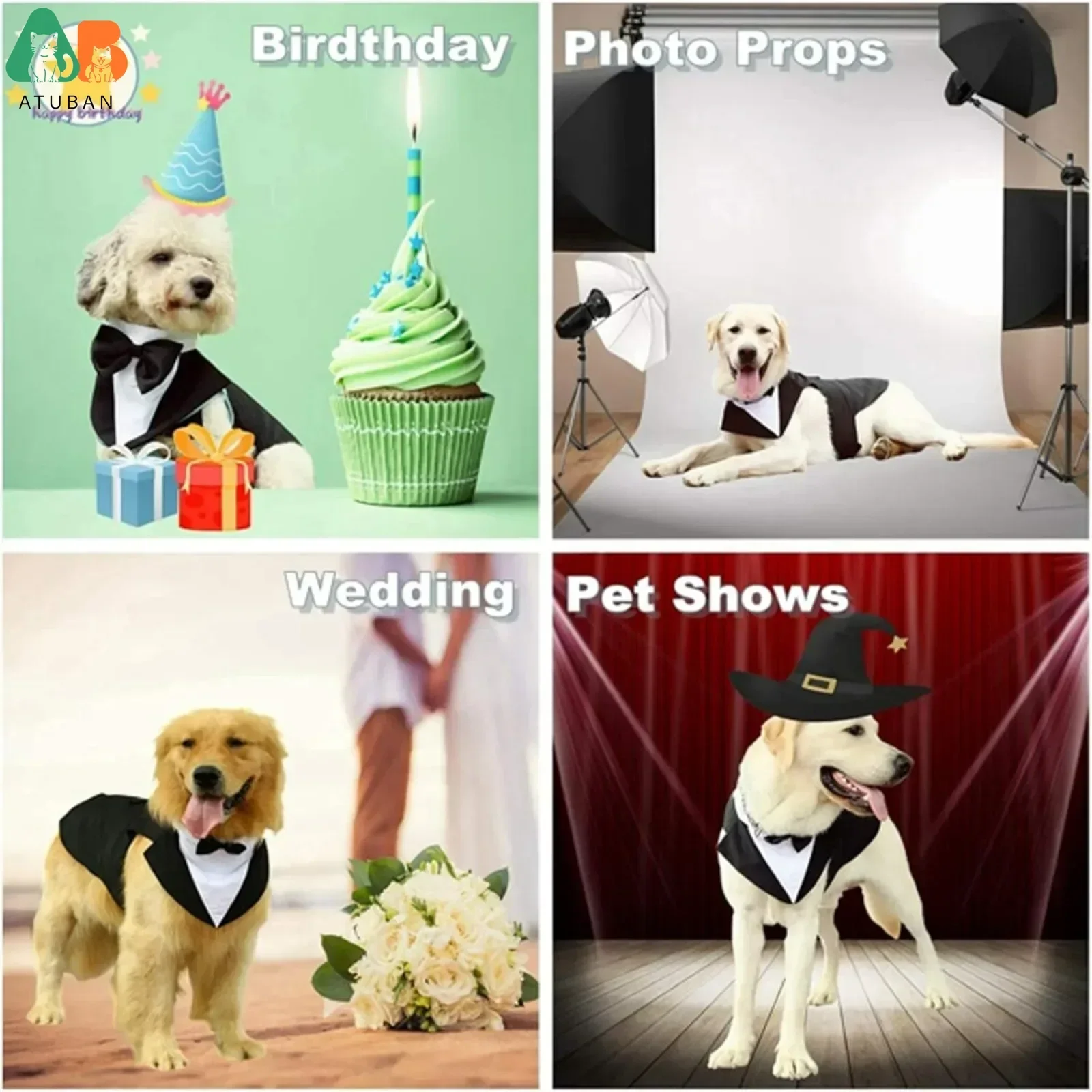 Dog costume large dog tuxedo with detachable dog wedding costume suitable for large and medium dogs golden retrievers labradors Pet Clothes