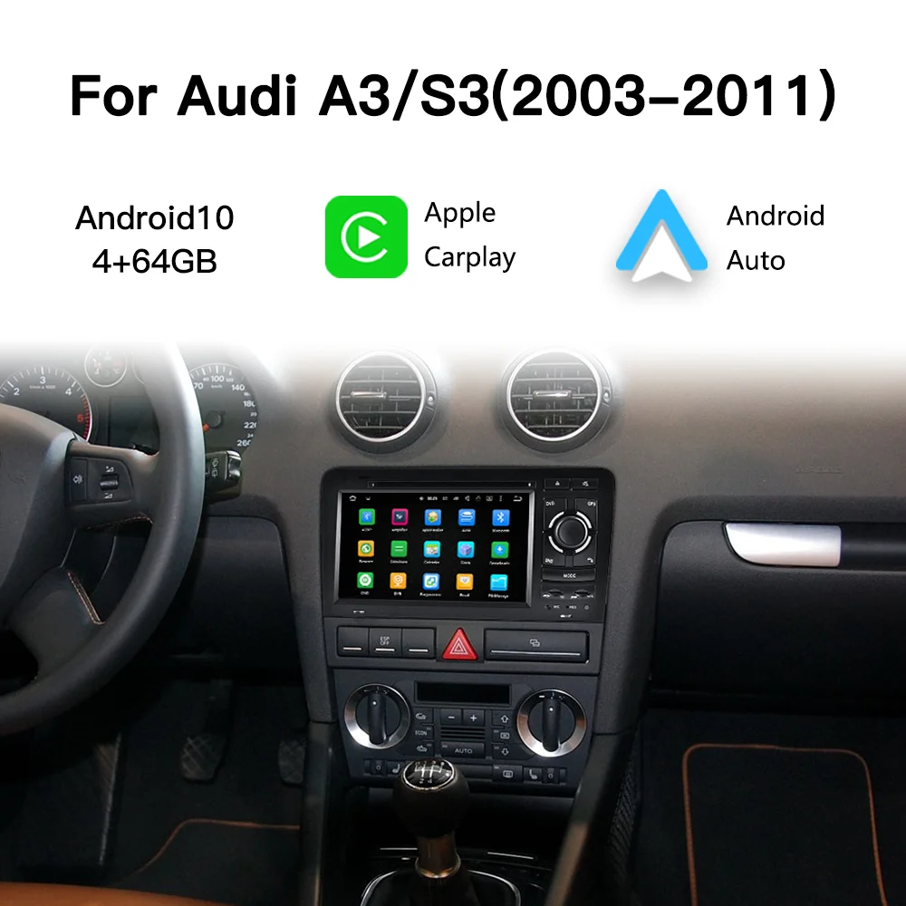 

Odtopcar 7" Touch Screen Autoradio For Audi A3/S3/RS3 (8P) 2003-2013 GPS Navigation Carplay Android Auto DVD Player WIFI