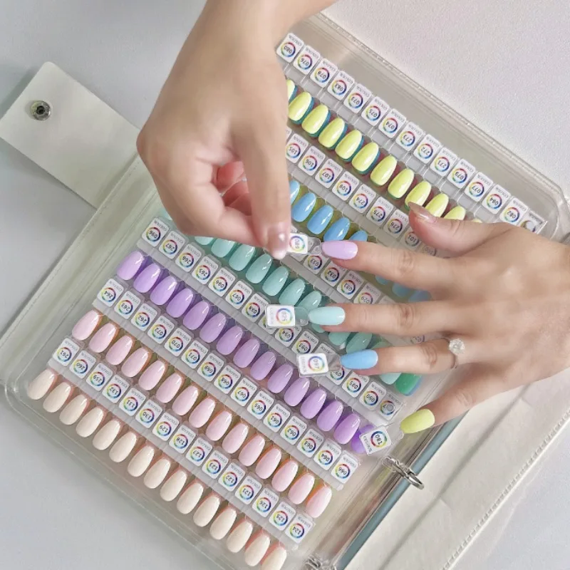 180-450 colori Strumenti per test dei colori dello smalto gel per unghie Punte magnetiche separabili Campione dei colori delle unghie Prova sulle punte dei unghie finte che mostrano il libro - immagine 4
