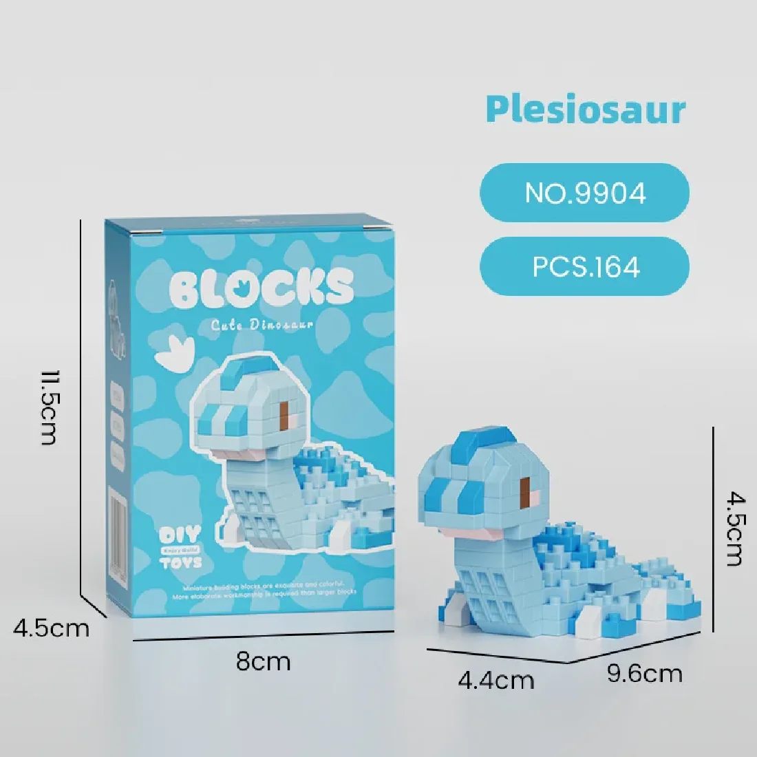 Bloques de construcción de la serie de dinosaurios Kawaii, modelo de tiranosaurio, pterosaurio, triceratops, juguetes educativos gráficos para niños, juguetes de regalo