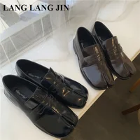 Women Flats Tabi Ninja Moccasins Round Split Toe Shallow Lazy Slip On Slingback Mules Leather Shoes Soft Loafers Slip On  Ballet 1