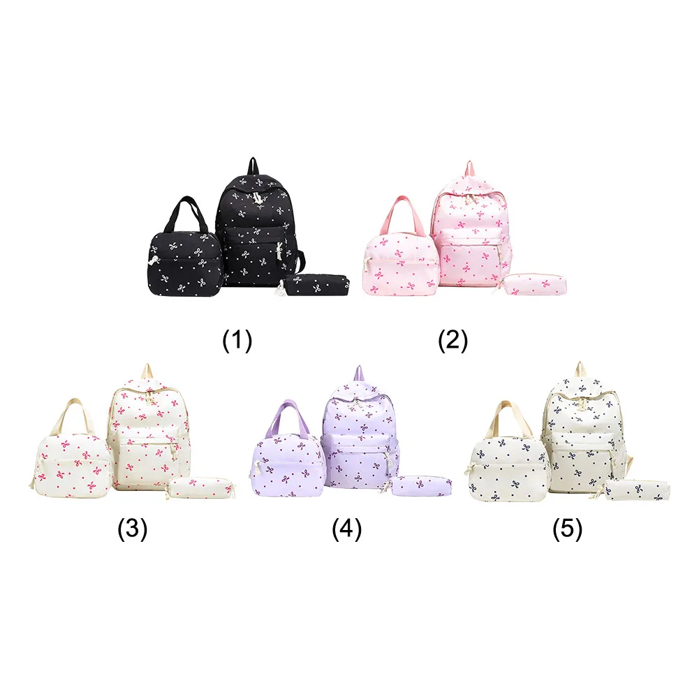 Nylon Kawaii School Backpack Set with Handbag and Pencil Case