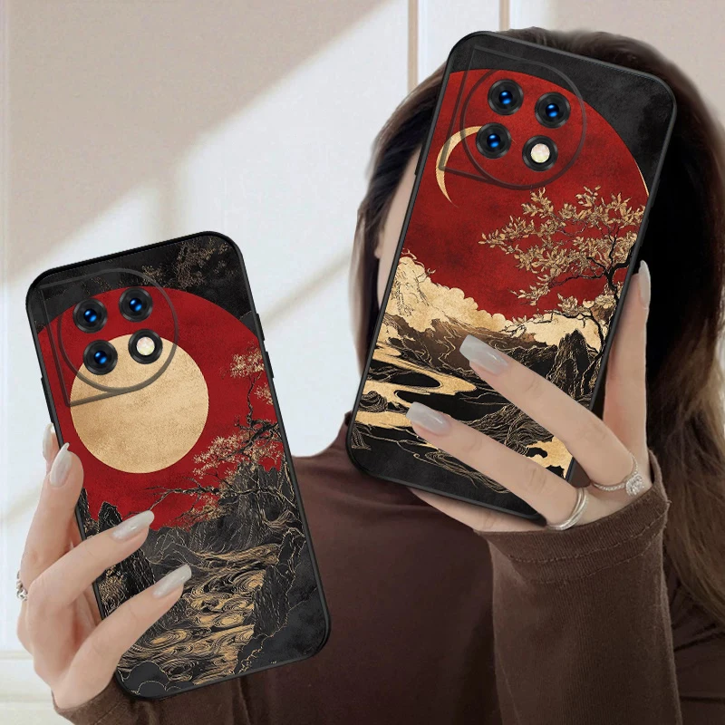 Sunset Black River Silicone Soft Phone Case