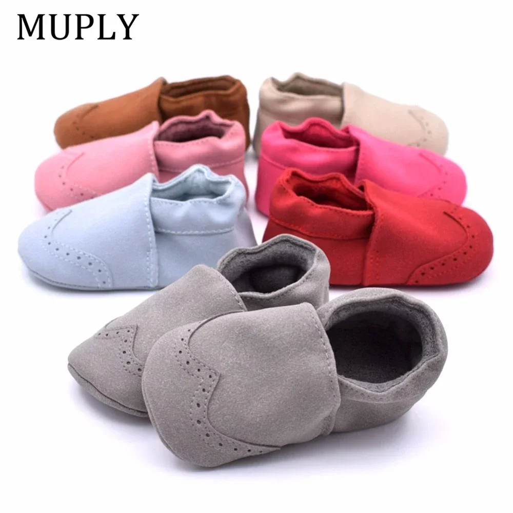 Nubuck Leather Baby Shoes Soft Sole Shoes Suede Shoes Infant Toddler Baby Girl Boy Soft Sole First Walker Moccasins For 0-18M
