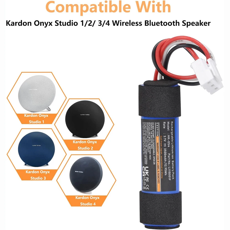 Harman Kardon Speaker Vhbw 1x Batterie Compatible Avec Harman / Kardon Onyx Studio 4 Haut-parleurs, Enceintes Portatives (3000mAh, 3,7V, Li-ion) - TV Son Photo Harmann Kardon