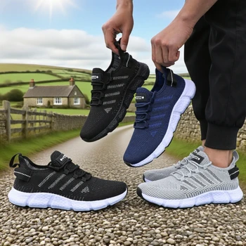 أحذية ركض بنعل ناعم للرجال أحذية رياضية كاجوال مرنة شبكية قابلة للتنفس ونعال مستدامة أحذية تدريب التنس 5