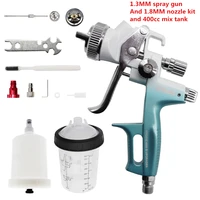 Spray Gun Nozzle 1.3 And1.8mm With 400CC Mix Tank And Adpater Car Paint Gun Varnish Paint Sprayer HVLP 4000B Air Spray Gun 2
