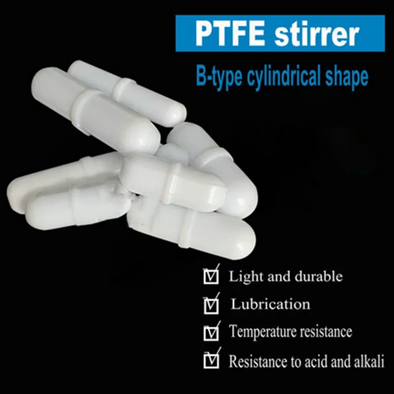 

Лабораторная термостойкая цилиндрическая магнитная мешалка типа B PTFE, 10 шт./лот, от 6 мм до 70 мм, подходит для мешалки PTFE