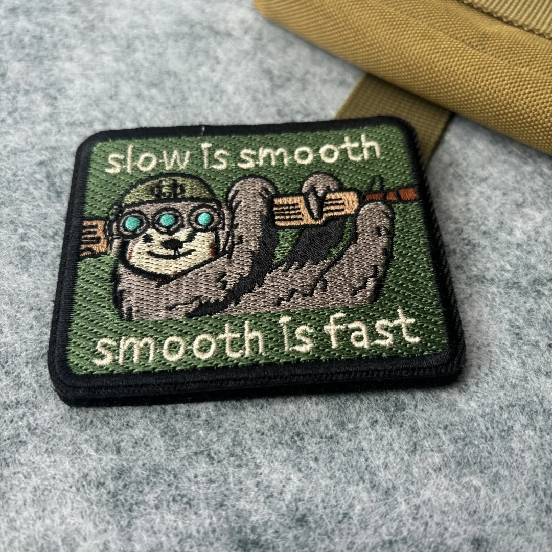 Tactical Sloth Embroidered Patch - Morale Badge with Hook & Loop Fastening