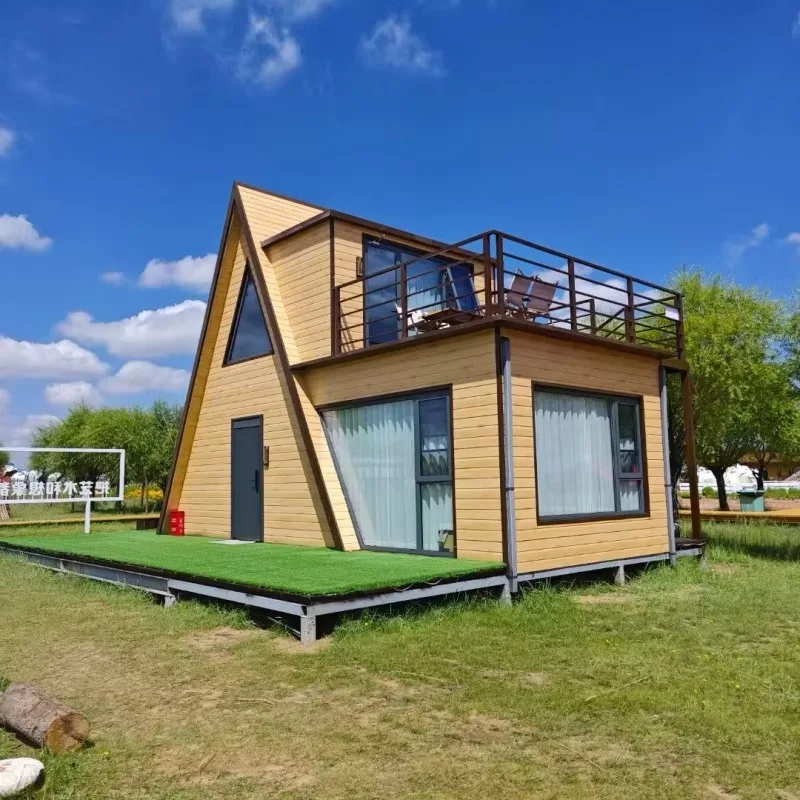 Customized Triangle House Tiny Loft Container House Ready Made 2 ...