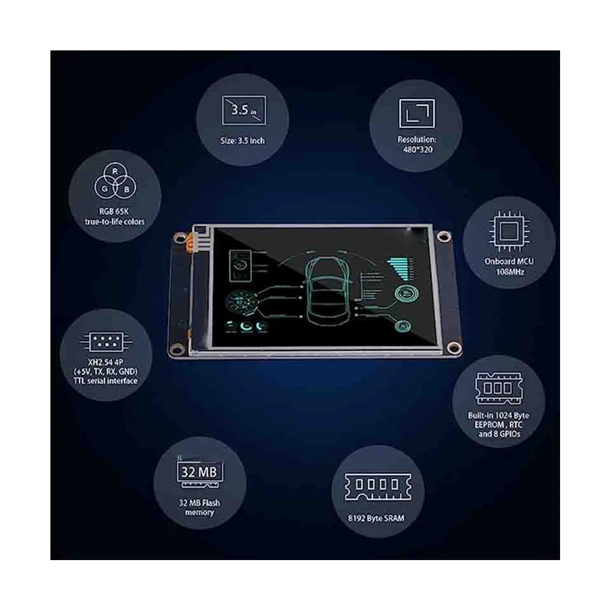 HMI LCD ġ ÷, NX4832K035, 3.5 ġ ׼ ÷,  ø, UASRT TFT LCD 