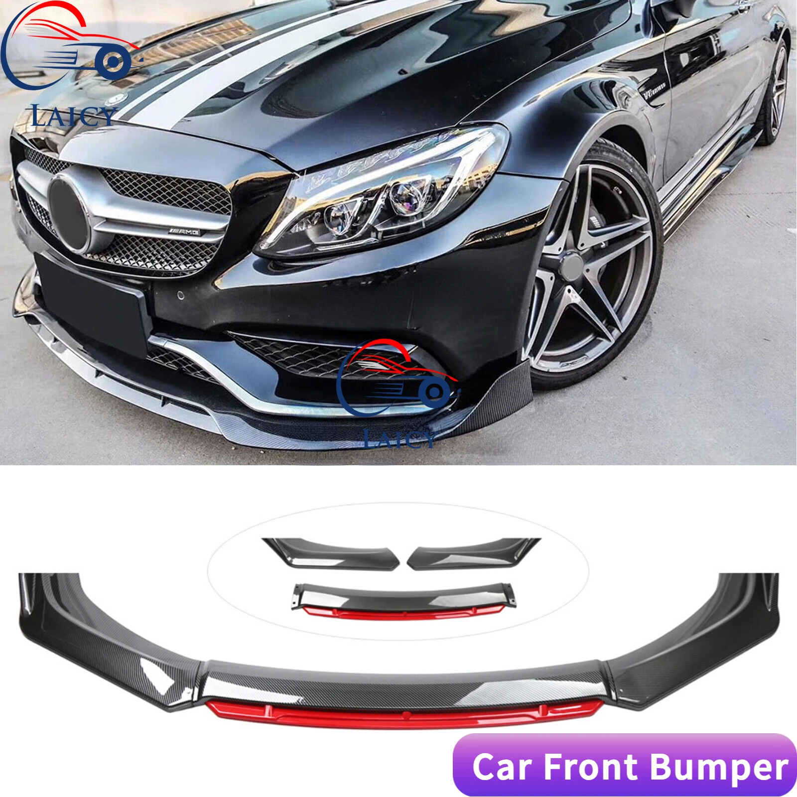 

LAICY для Benz C43 C63 2001-2008, передний бампер, спойлер для подбородка, сплиттер, диффузор, корпус, отделка, Air Dam Canard, сплиттер, защита
