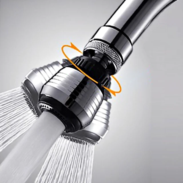 Sink Tap Rotatable Water Bubbler 360 Degree Rotating Water Swivel Faucet Head Aerator for Kitchen 4