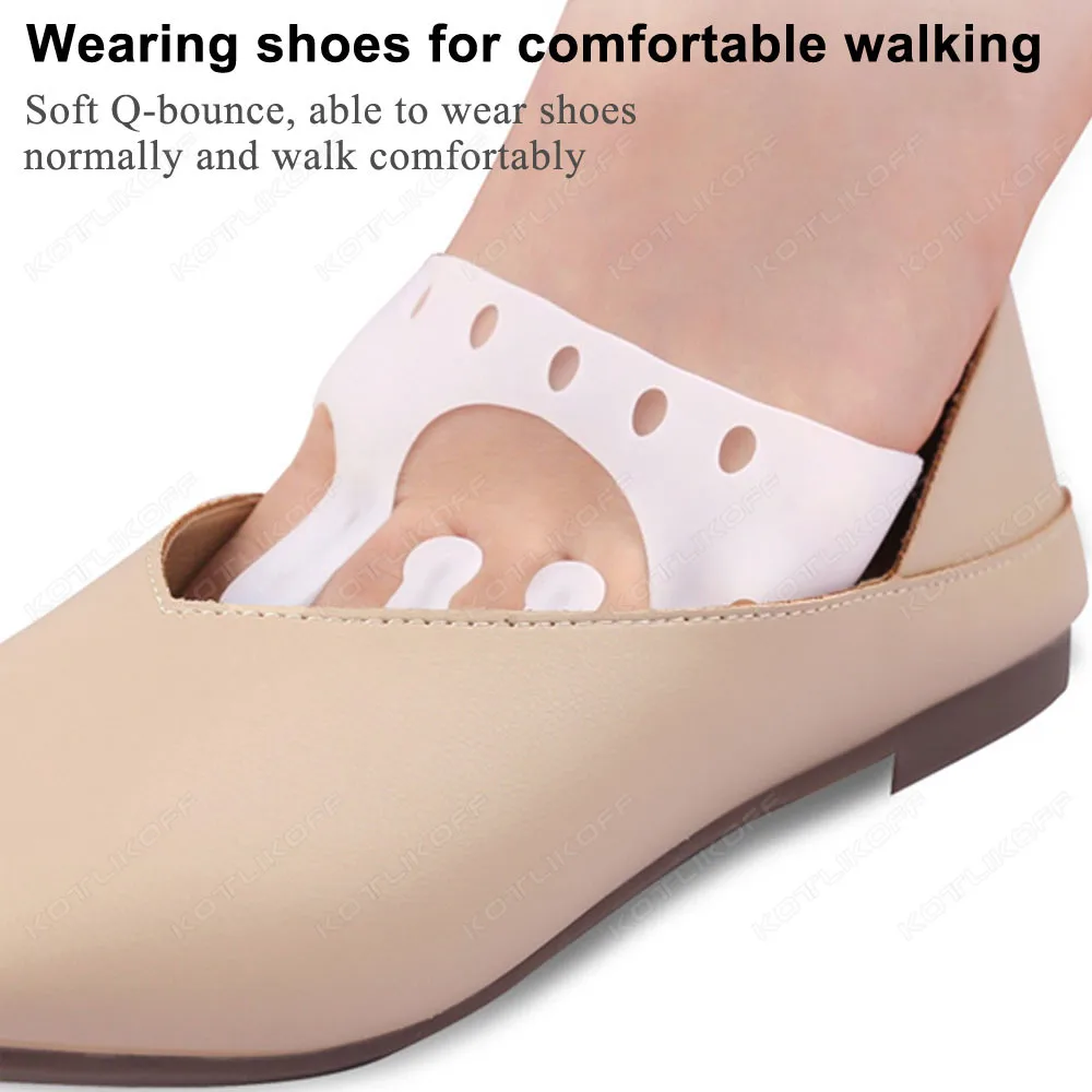 Five Toe Separator Hallux Valgus Corrector Thickened Forefoot Cushion Pressure Relief Massage Toe Overlap Corrector Pad Care