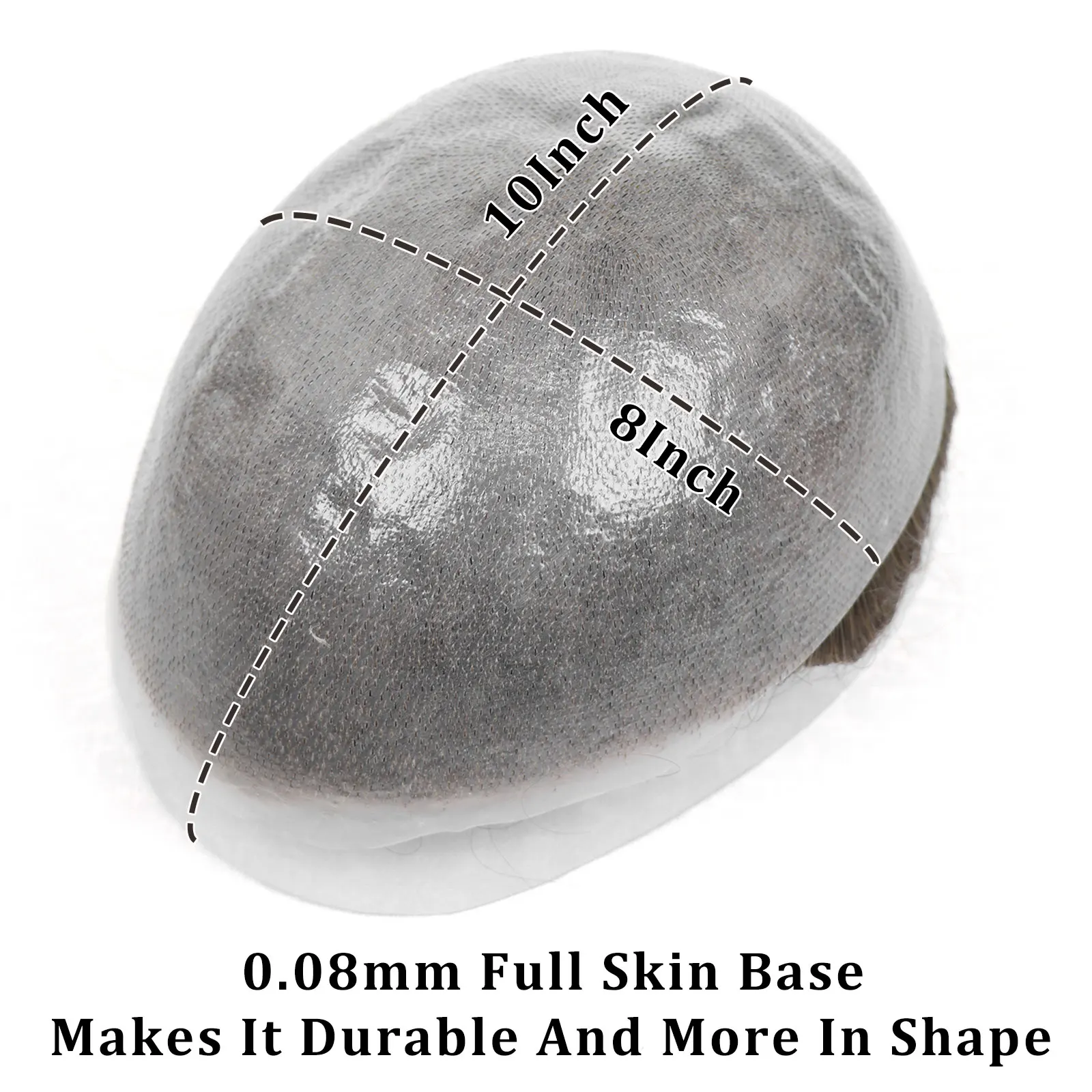 Full Skin PU Men's V Loop Human Hair Toupee 0.08MM