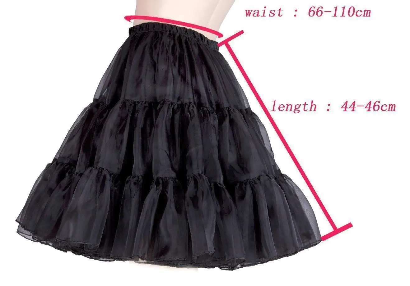 BABYONLINE Black Short Tulle Skirt Crinoline Underskirt Rockabilly Wedding Petticoat Woman Adult Tutu Half Slips Accessorie petticoat skirt petticoat underskirt wedding underskirt wedding petticoat