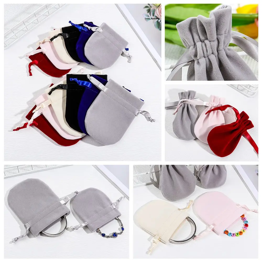 

Fashion Gift Necklace Wrapping Bag Storage Pouch Drawstring Pouches Round Velvet Bag Jewelry Packaging Bag