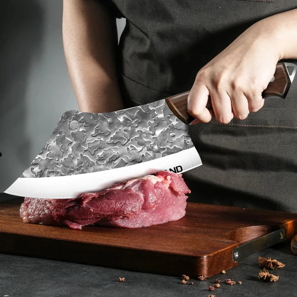 DFITO Professionelles Fleischmesser mit Schwarzem Ergonomischem Kunstharzgriff, Glückverheißendes Wolkenmuster, Langlebiges Küchenmesser mit Geschenkbox – Detail 9