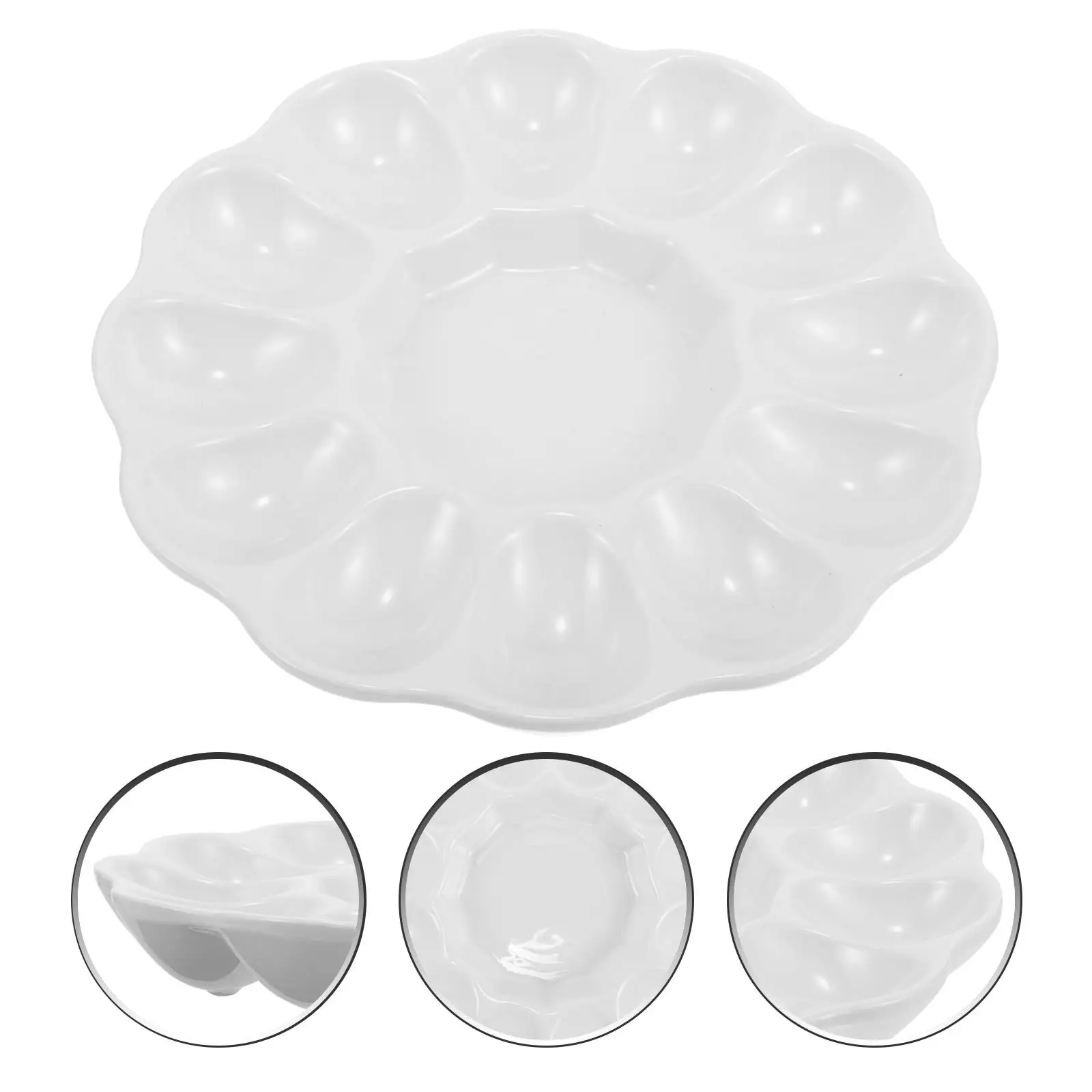 Easter Egg Tray Deviled Serving Platter Seafood Pantry Clear Ceramic Dish Recipes 5