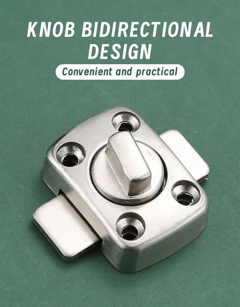 Description Picture 5 of item1pc Home Security Latch Rotate Bolt Latch Gate Latches Door Slide Lock Twist Rotating Barrel Lock For Bathroom Toilet Door Lock