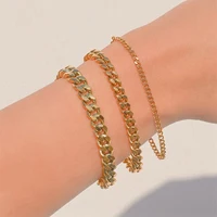 Fashion Stainless Steel Men Curb Cuban Chain Bracelet Women Bracelet On Hand For Couple Unisex Wrist Hand Jewelry Gift Party 3