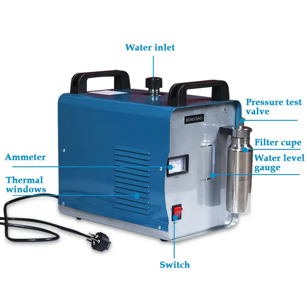 Oxygen Hydrogen Generator 95L/400W or 75L/300W Gas Flame Welder Acrylic Polisher Polishing Machine + 2 Torch Tip &1 Flame Torch 5