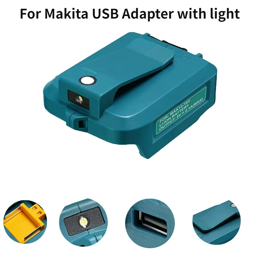 Для литий-ионной батареи Makita LXT 14,4 в 18 в, конвертер со светодиодсветильник кой, Сменный Адаптер для батареи ADP05