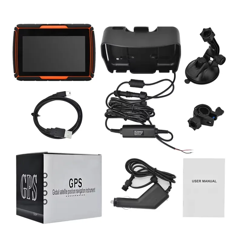 최고의 4.3인치 오토바이 자동차 GPS 네비게이션 방수 IPX67 방진 충격 방지 블루투스 FM AVIN 내장 8GB 무료 iGo 지도