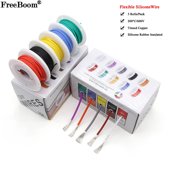 43550-15645d.jpg Fil de silicone flexible à degré de chaleur, câble toronné, fil électrique en cuivre étamé