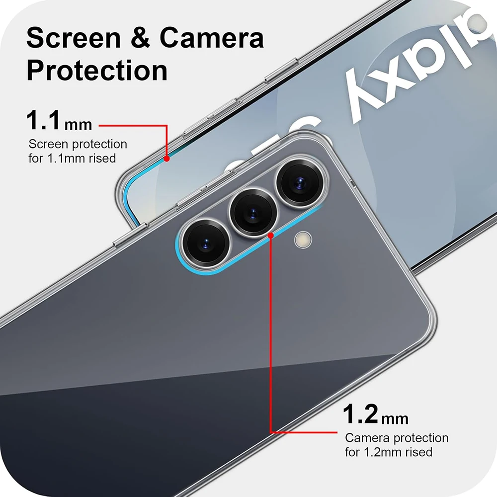 Ultra-Thin Silicone Shockproof Clear Back Case - Slim and Soft Protective Shell