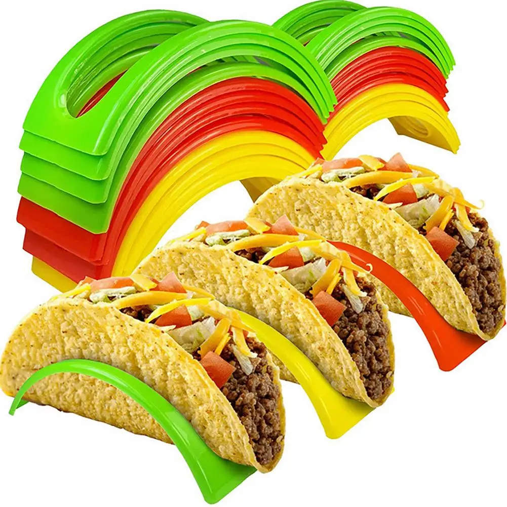 

Safe to Use Taco Holder Sturdy Lightweight Taco Holders Essential Kitchen Supplies for Serving Mexican Pancakes Tacos Set of 10